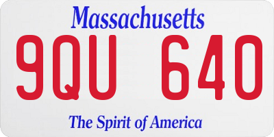MA license plate 9QU640