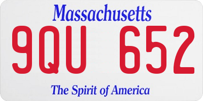 MA license plate 9QU652