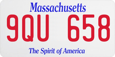 MA license plate 9QU658
