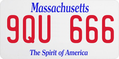 MA license plate 9QU666