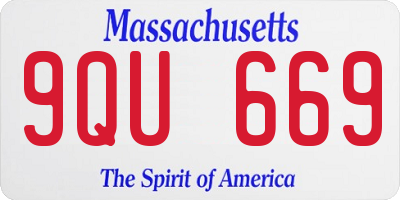 MA license plate 9QU669