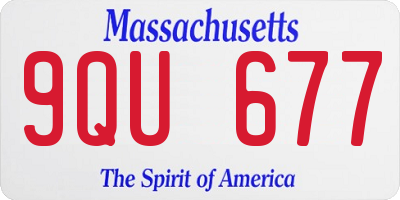 MA license plate 9QU677