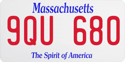 MA license plate 9QU680