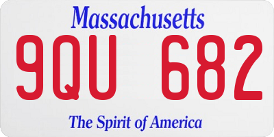MA license plate 9QU682