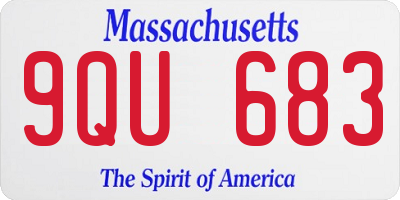 MA license plate 9QU683