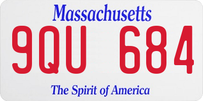 MA license plate 9QU684