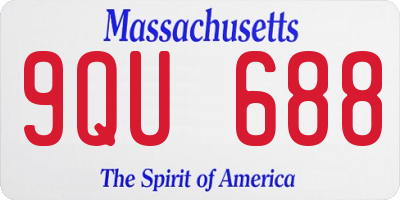 MA license plate 9QU688
