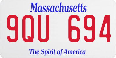 MA license plate 9QU694