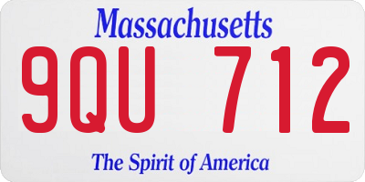 MA license plate 9QU712