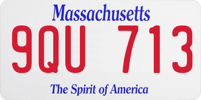 MA license plate 9QU713