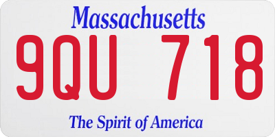 MA license plate 9QU718