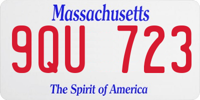 MA license plate 9QU723