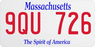 MA license plate 9QU726