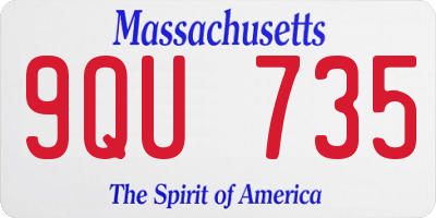 MA license plate 9QU735
