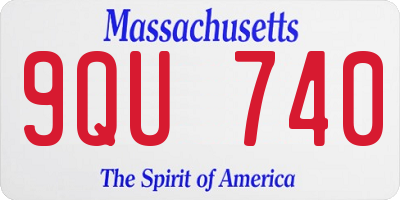 MA license plate 9QU740