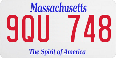 MA license plate 9QU748