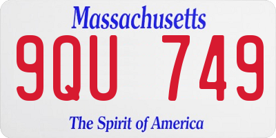 MA license plate 9QU749