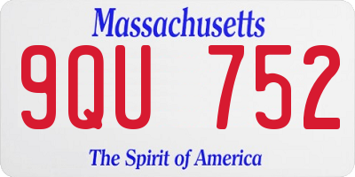 MA license plate 9QU752