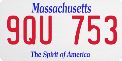 MA license plate 9QU753