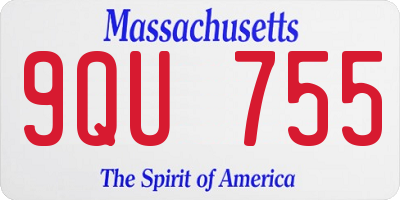 MA license plate 9QU755