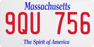MA license plate 9QU756