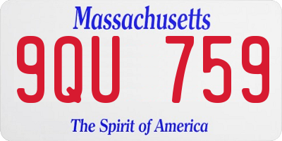 MA license plate 9QU759