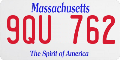 MA license plate 9QU762