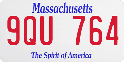 MA license plate 9QU764