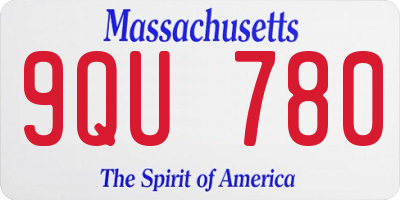 MA license plate 9QU780