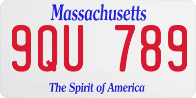 MA license plate 9QU789