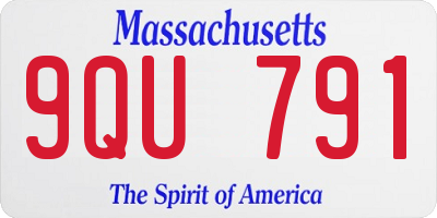 MA license plate 9QU791