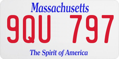 MA license plate 9QU797
