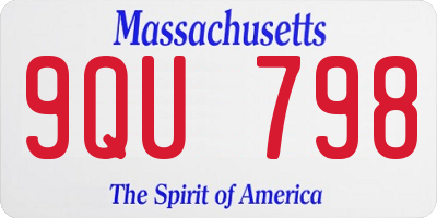 MA license plate 9QU798