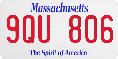 MA license plate 9QU806