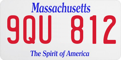 MA license plate 9QU812