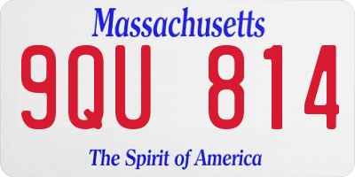 MA license plate 9QU814