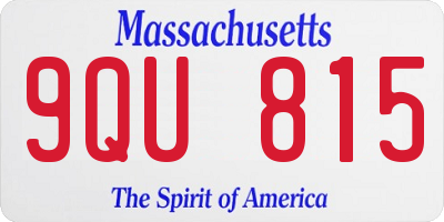 MA license plate 9QU815