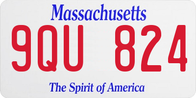 MA license plate 9QU824
