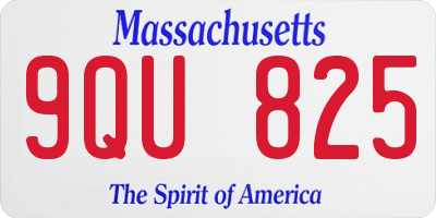 MA license plate 9QU825