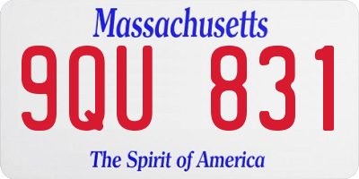 MA license plate 9QU831