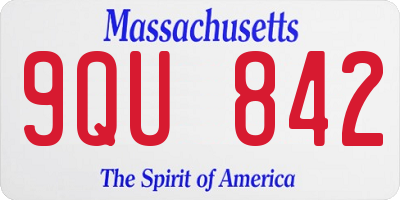 MA license plate 9QU842