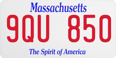 MA license plate 9QU850