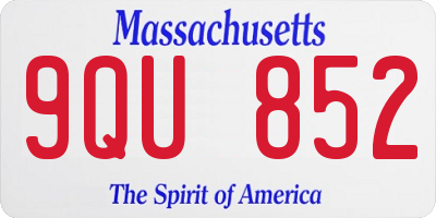 MA license plate 9QU852