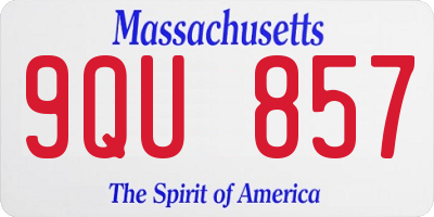 MA license plate 9QU857