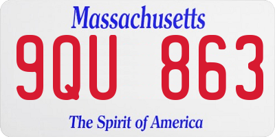MA license plate 9QU863