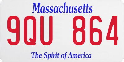 MA license plate 9QU864