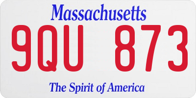MA license plate 9QU873