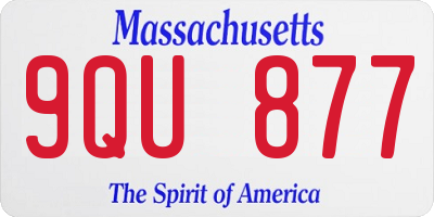 MA license plate 9QU877