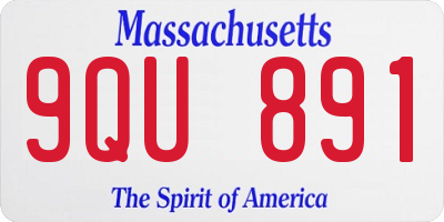 MA license plate 9QU891