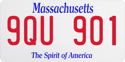 MA license plate 9QU901